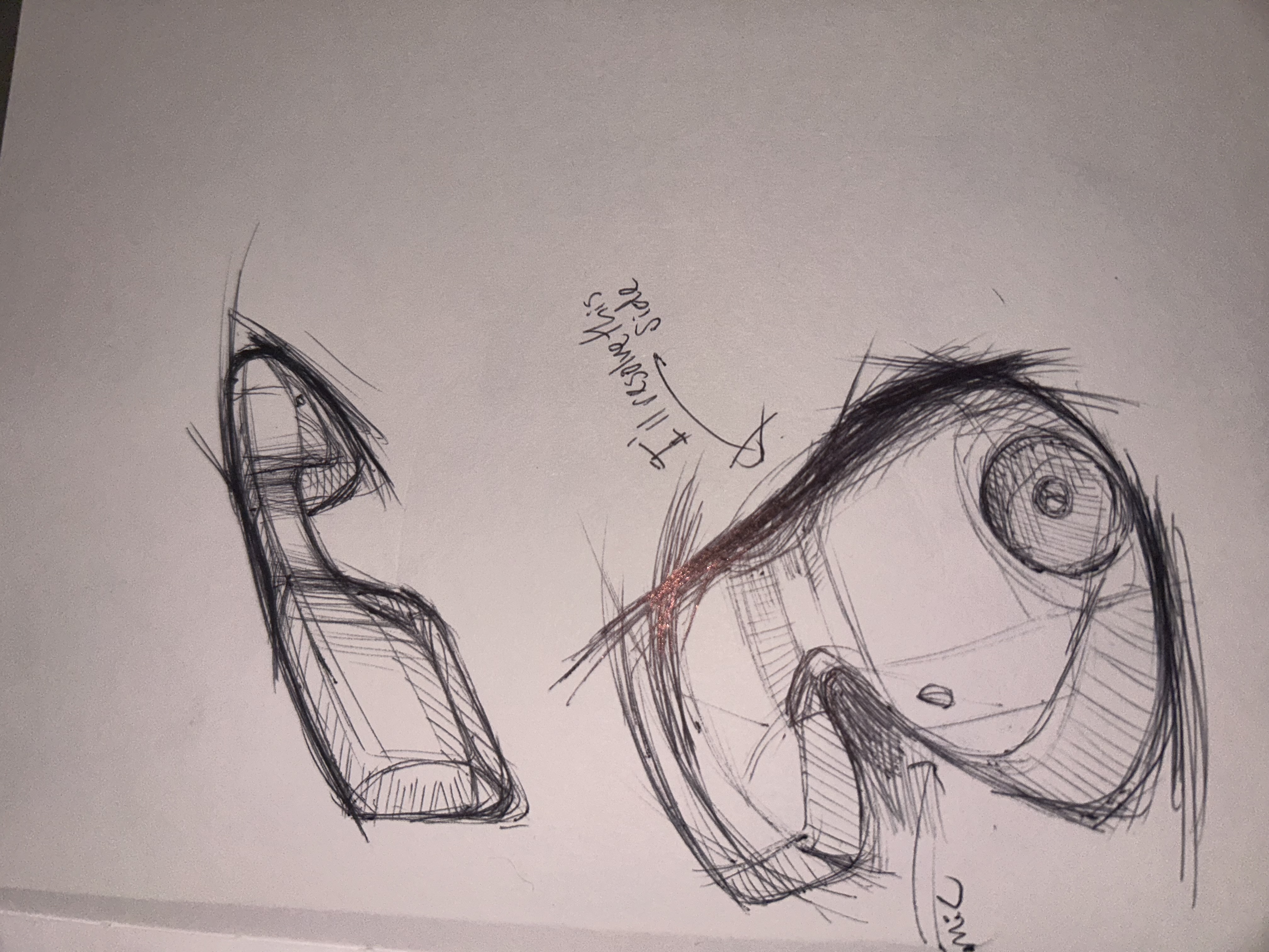 Third sketch of the pen